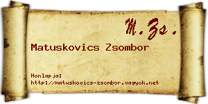 Matuskovics Zsombor névjegykártya